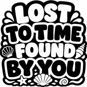 Decorative lettering reading “Lost to Time, Found by You”.