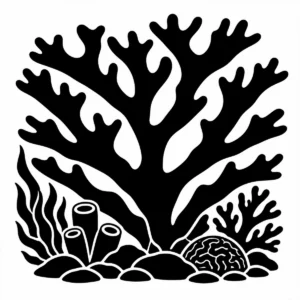 Bold monochrome elkhorn coral with sturdy flattened branches.