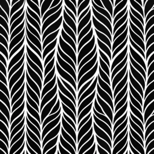 Repeating feather forms arranged in a crisp chevron rhythm.