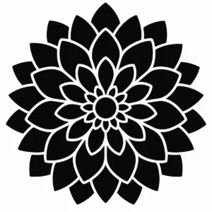 Overlapping petals radiating from the centre in a structured floral pattern.
