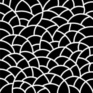 Layered scalloped curves repeating across the page in a flowing graphic pattern.