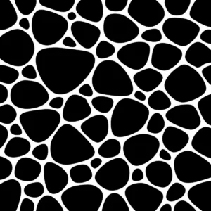Irregular pebble-like shapes forming a bold organic mosaic pattern.