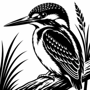 Monochrome zebra standing in profile with bold striped form and sturdy posture.