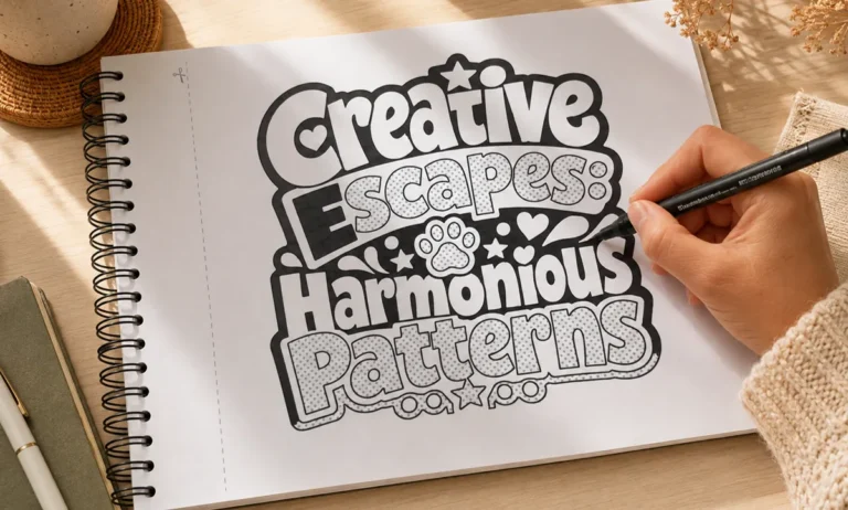 Person colouring creative escapes harmonious patterns book page