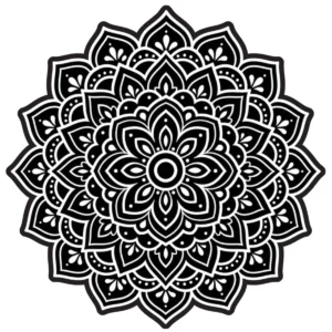 Layered lotus flower mandala with repeating ornamental petals.